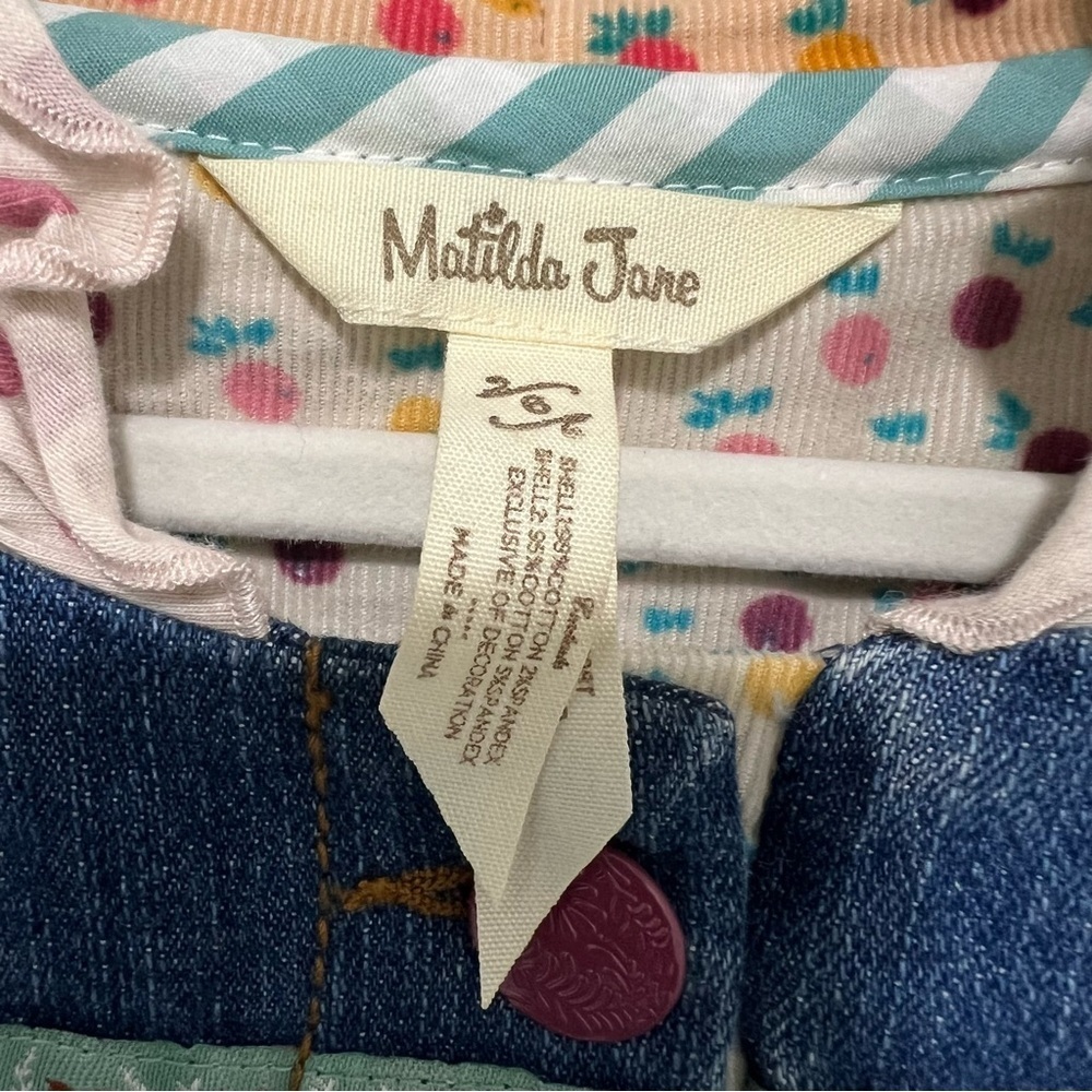 Matilda Jane Labyrinth Convertible Jean Jacket Hooded Vest Size 6 - Picture 4 of 5